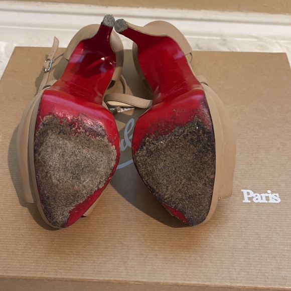 Christian Louboutin Cross Me 150 Kid Nude Pumps 36 - Picture 7 of 9